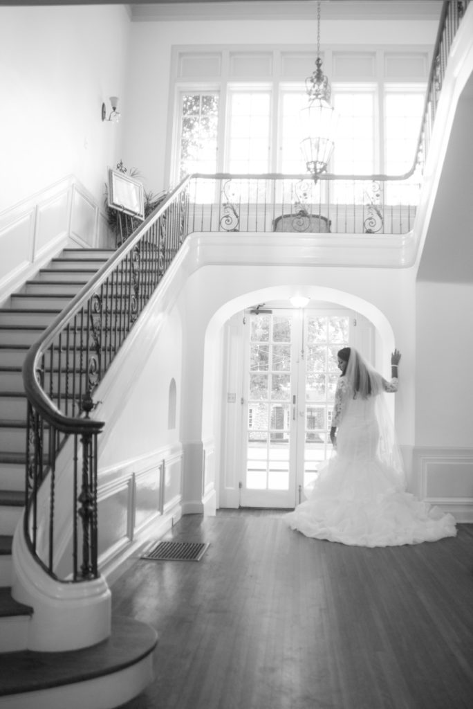 Astin Mansion stair case bridal- 5 Unique Wedding Venues in College Station