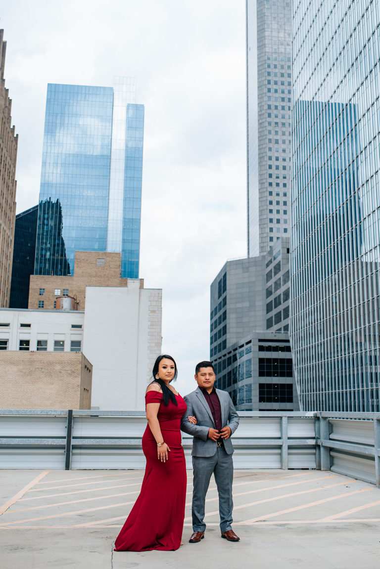 Downtown Houston Rooftop Engagement All Heart Photo Blog